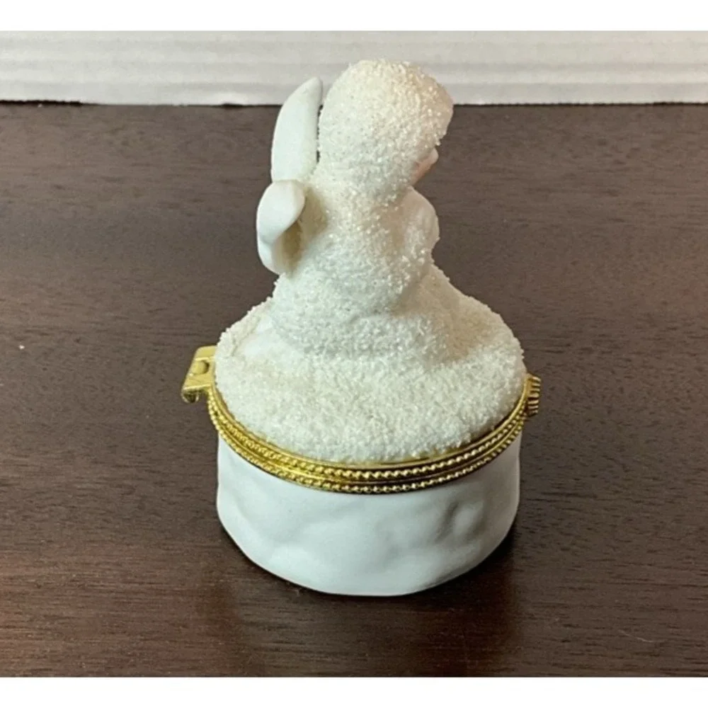 Dept 56 Snowbabies Hinged Trinket Box Praying Angel Snow Baby 3.5